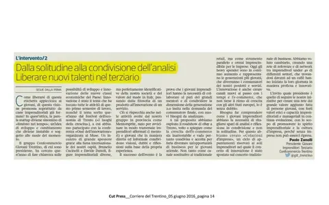 Dalla solitudine alla condivisione. Terziario, liberare nuovi talenti