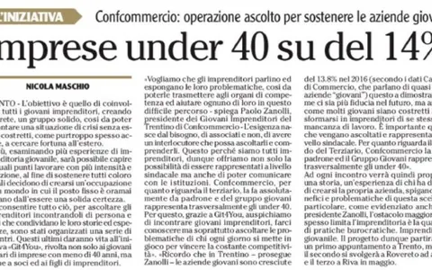 Imprese under 40 su del 14%: operazione ascolto per sostenere le aziende giovani