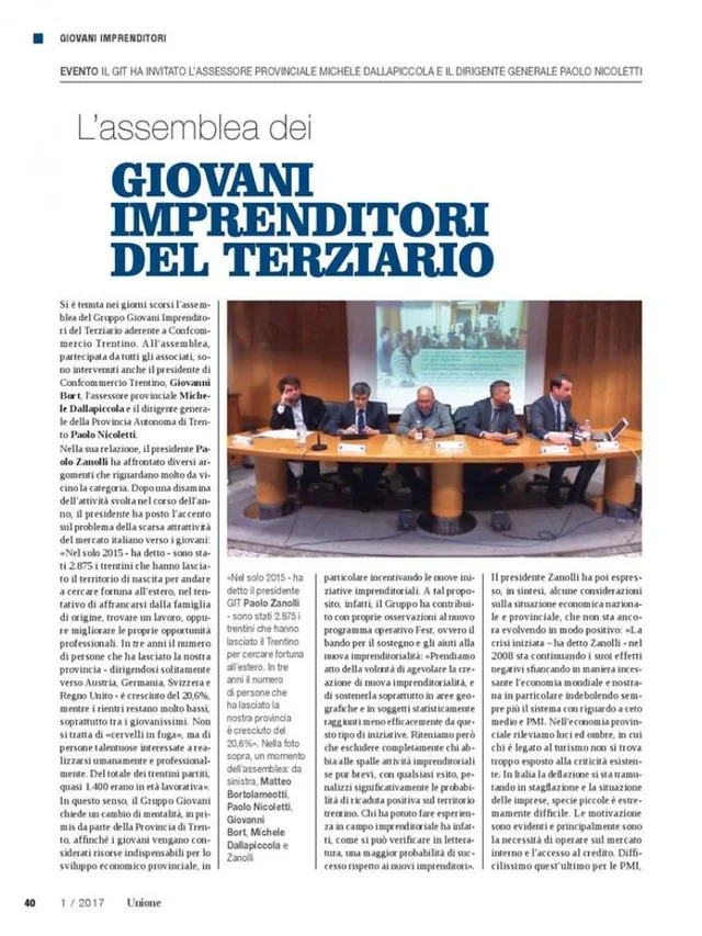 L’assemblea 2016 dei Giovani Imprenditori del Terziario